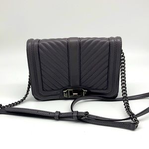 REBECCA MINKOFF chevron quilted love crossbody bag - small